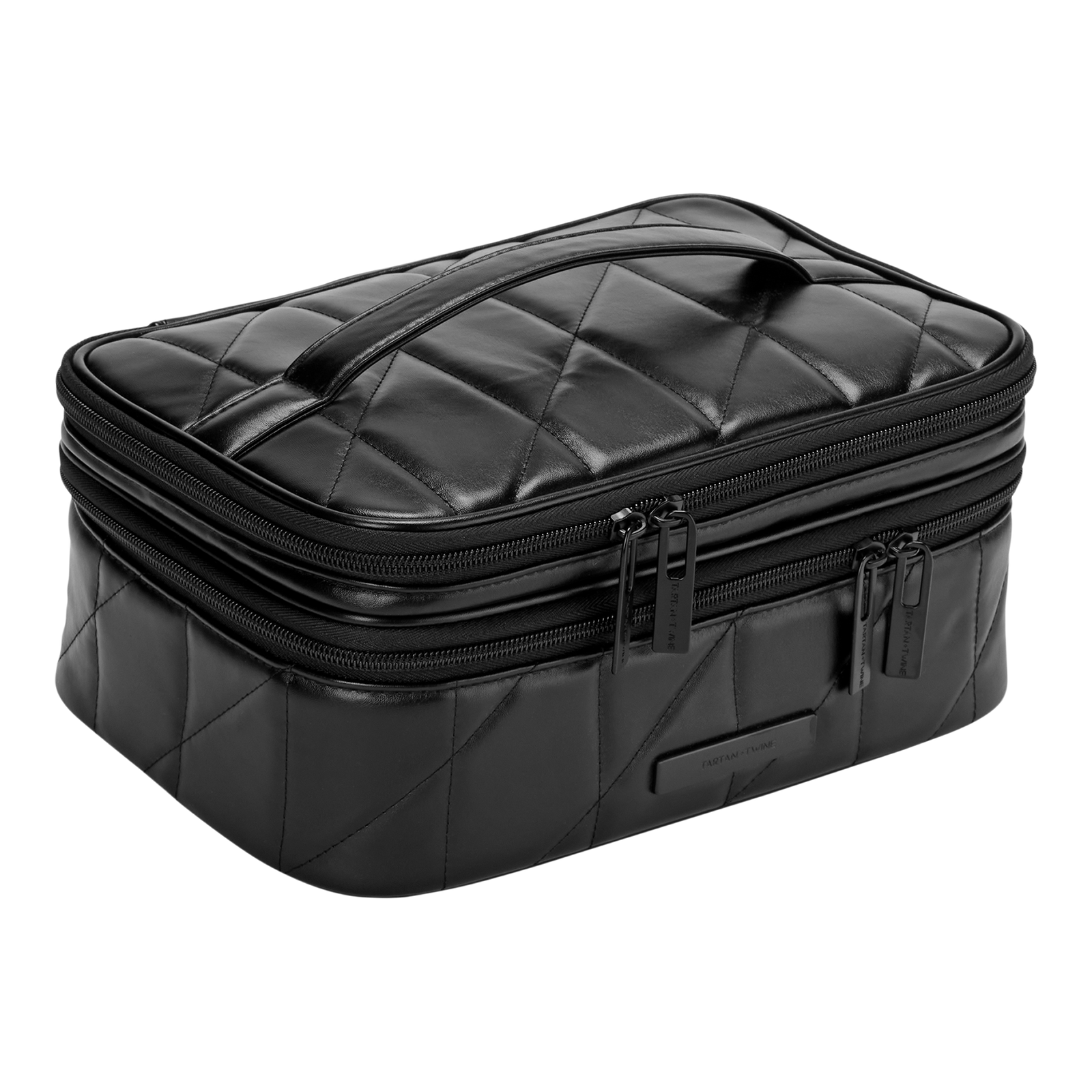 Black Line Art Train Case with Mirror
