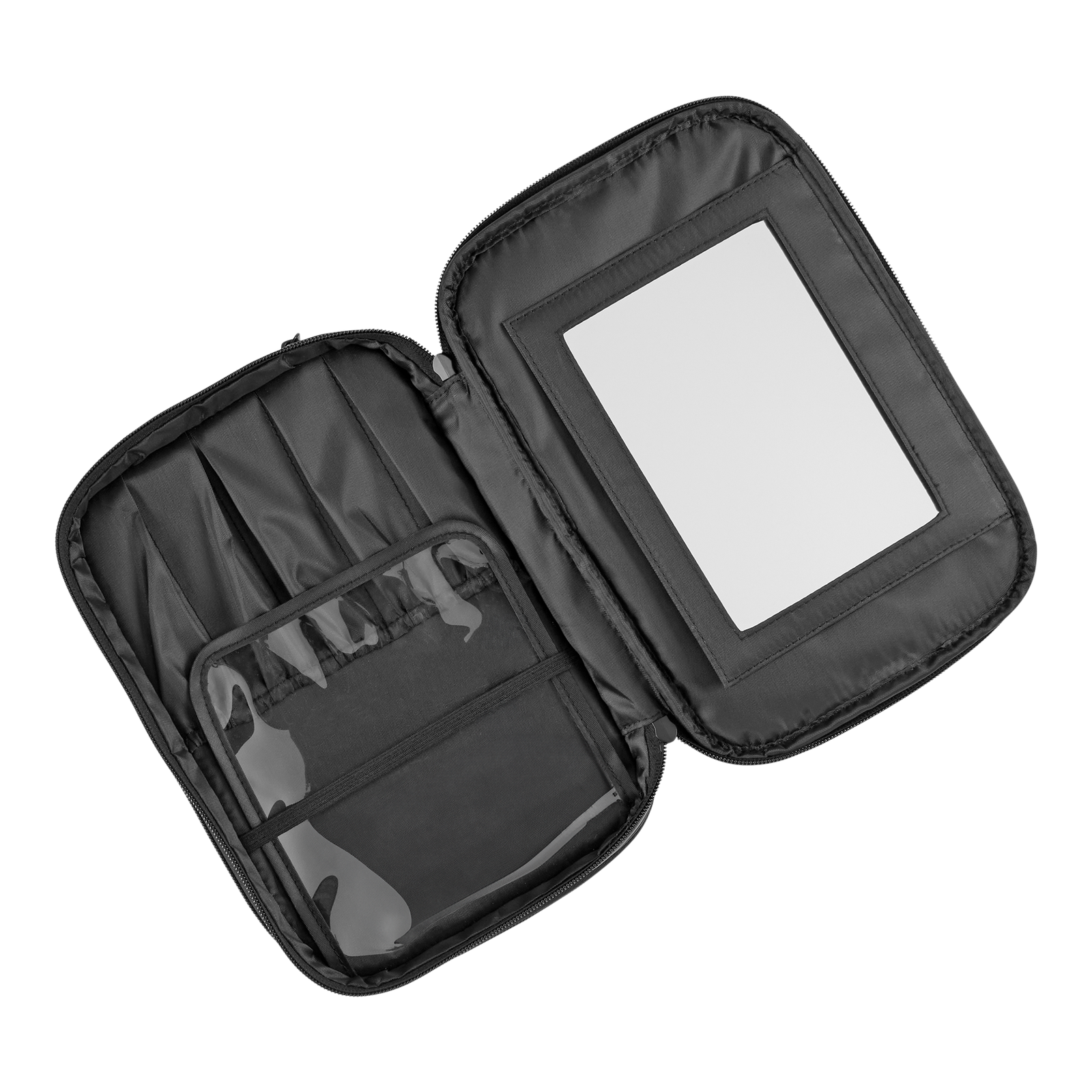 Black Line Art Train Case with Mirror