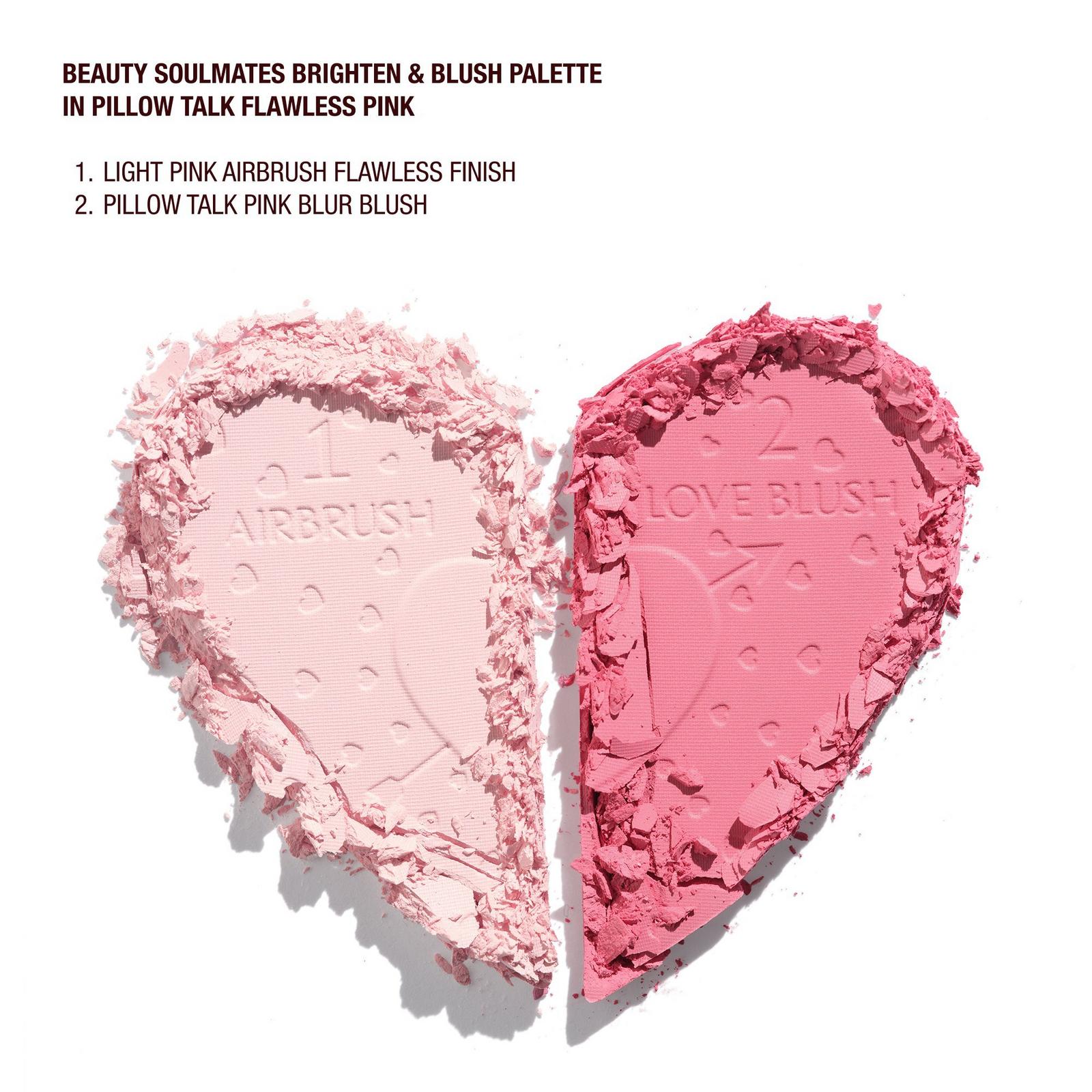 Pillow Talk Beauty Soulmates Brighten & Blush Powder Palette - Pillow Talk Flawless Pink