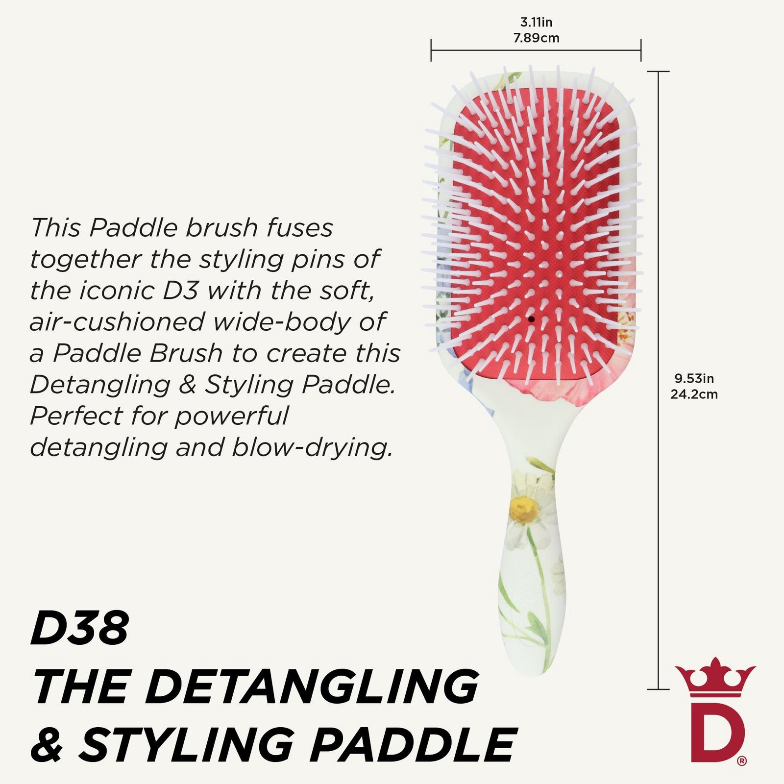 D38 Detangling and Styling Paddle - Floral