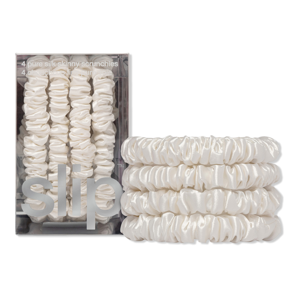 Slip Pure Silk Skinny Scrunchies - White In White