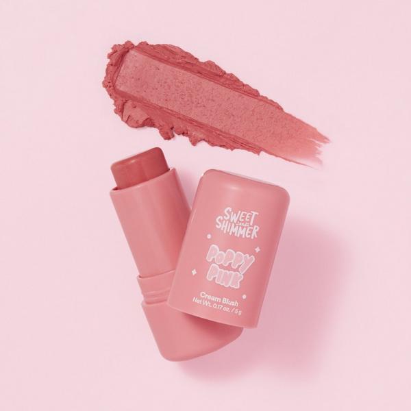 Sweet & Shimmer Poppy Pink Cream Blush Stick #2