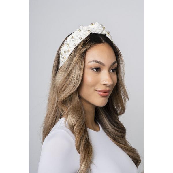 Locks & Mane Plaid & Pearl Headband #2