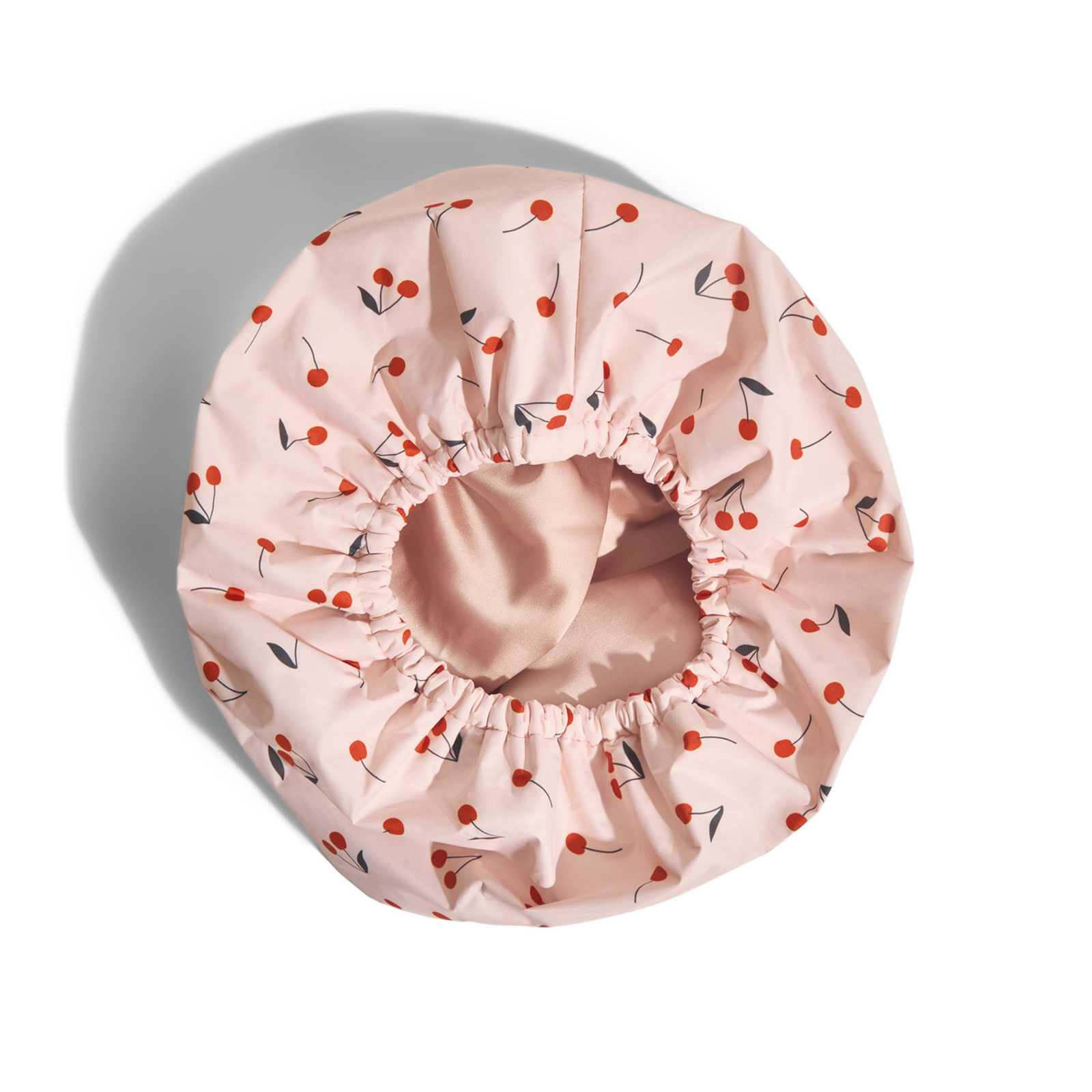Satin-Lined Flexi Shower Cap - Cherry Print