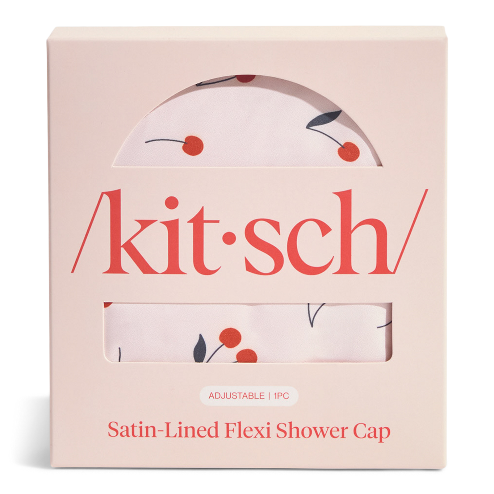 Satin-Lined Flexi Shower Cap - Cherry Print
