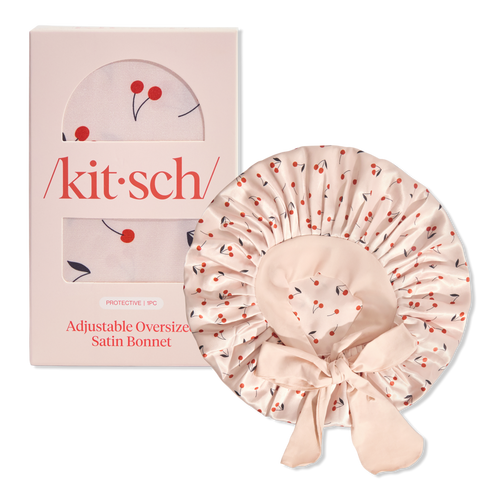 Cherry Print Adjustable Oversized Satin Bonnet - Kitsch | Ulta Beauty