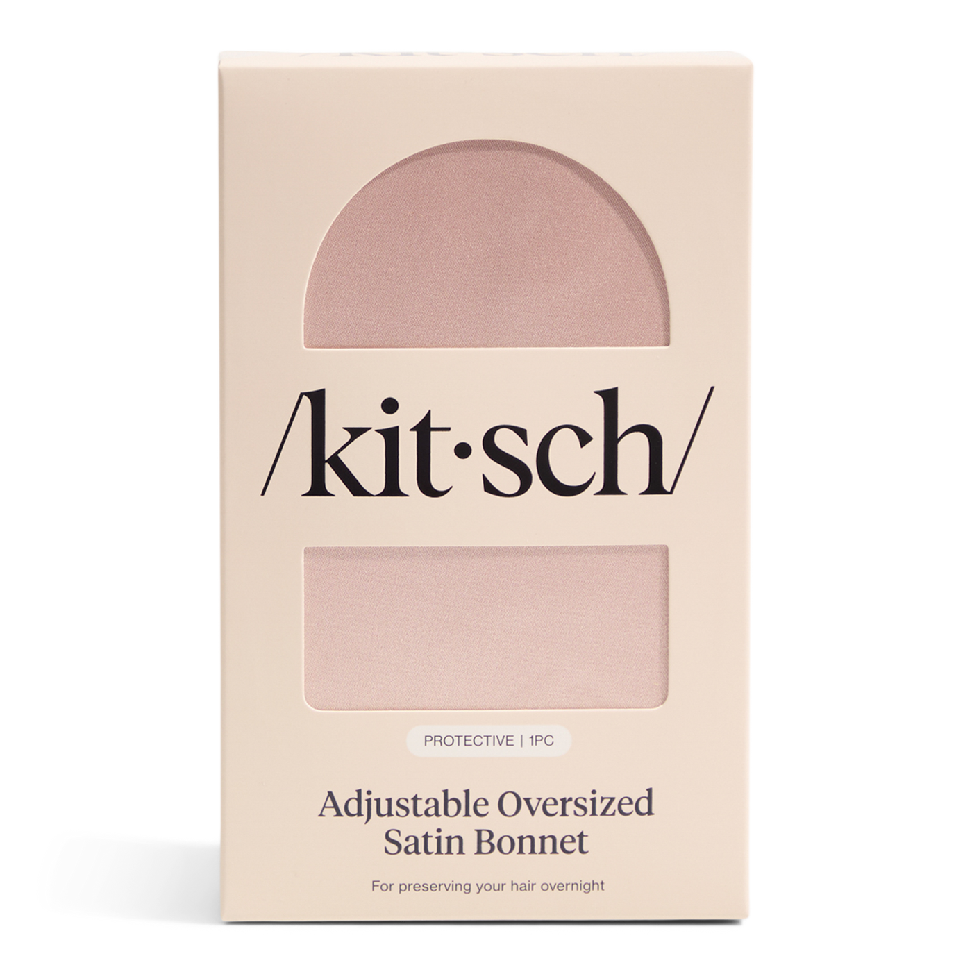 Adjustable Oversized Satin Bonnet - Blush