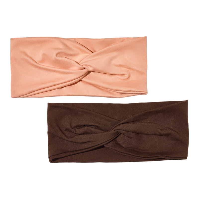 Recycled Fabric Stretchy Turban Headbands - Rosewood