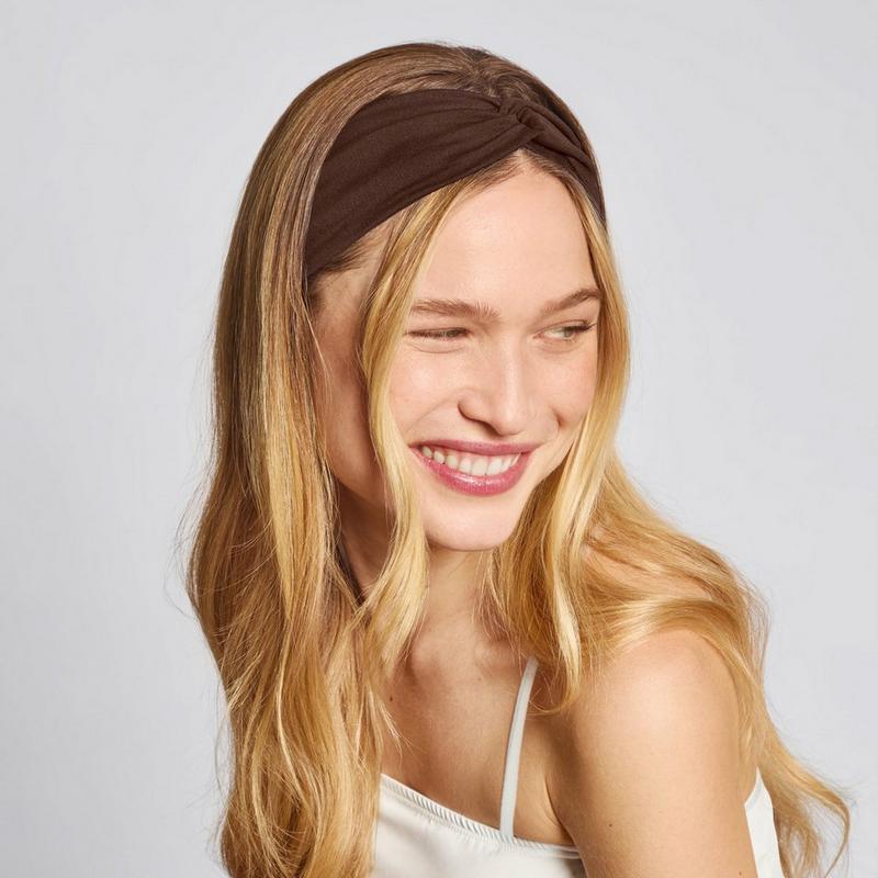 Recycled Fabric Stretchy Turban Headbands - Rosewood