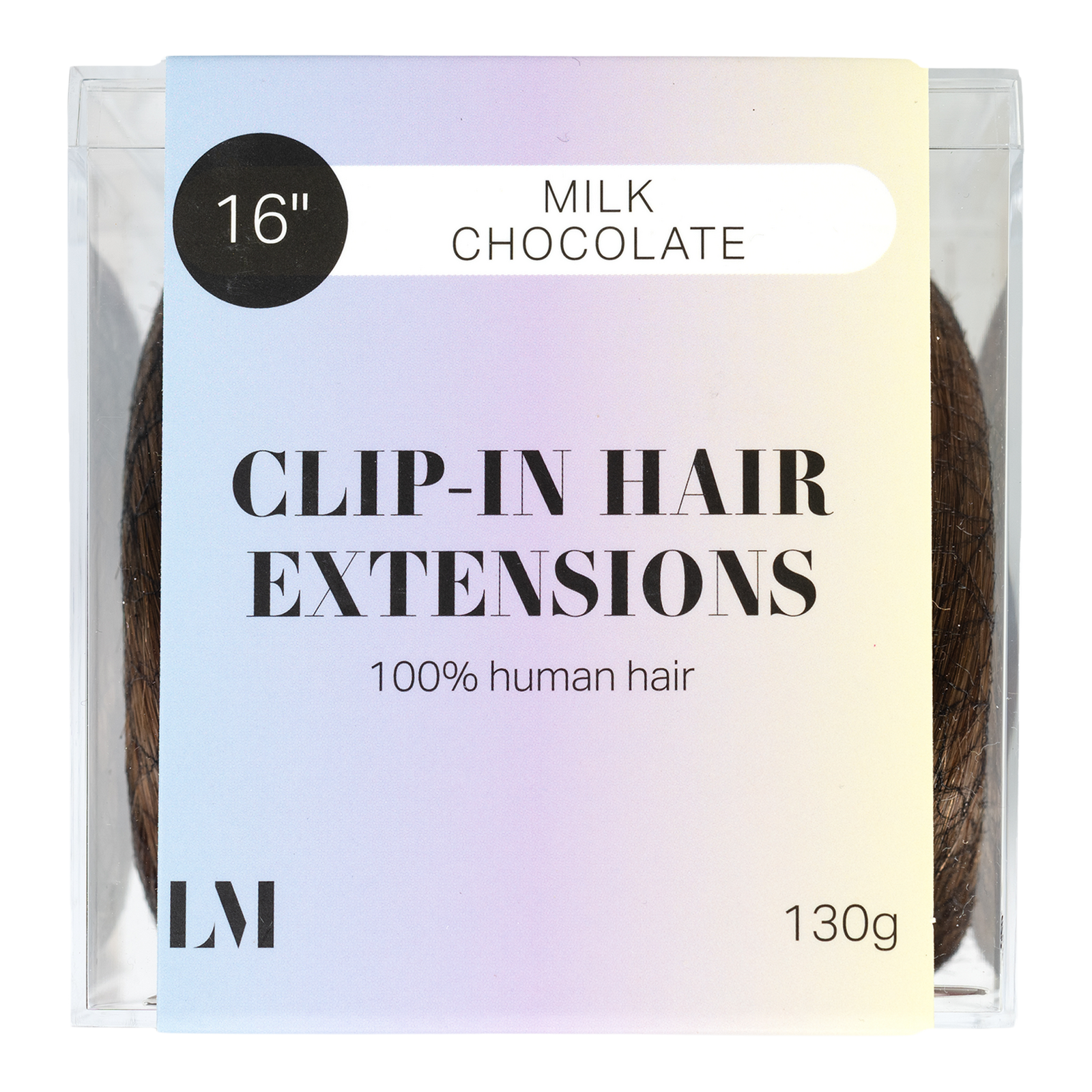 16" Clip-in Human Hair Extensions - Milk Chocolate