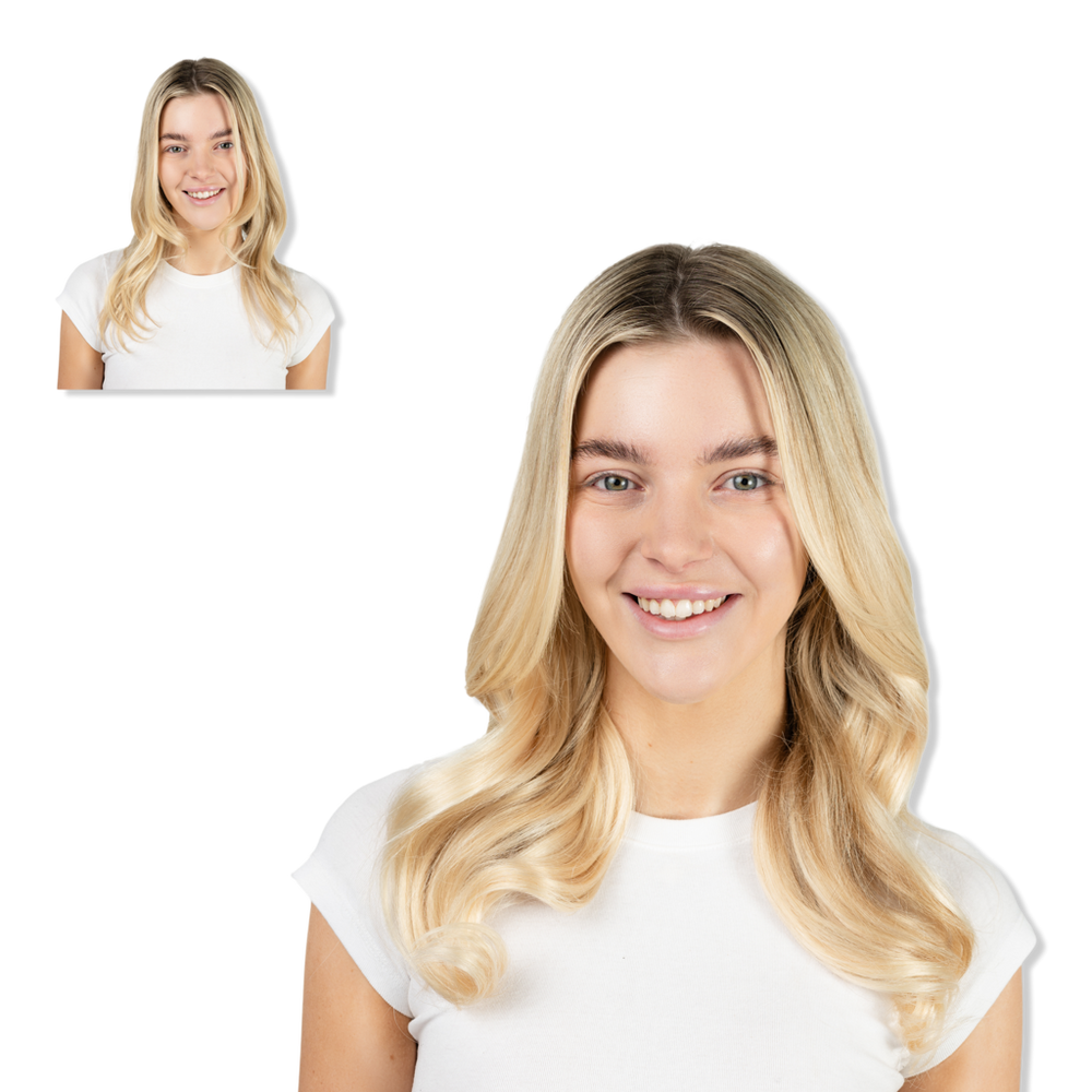 Locks & Mane 16" Clip-in Human Hair Extensions - Vanilla In White