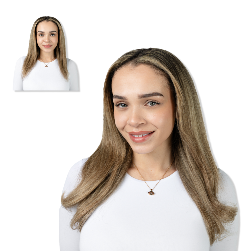 Locks & Mane 16" Clip-in Human Hair Extensions - Butter Pecan