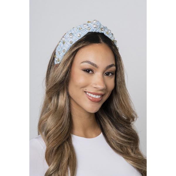 Locks & Mane Plaid & Pearl Headband #2