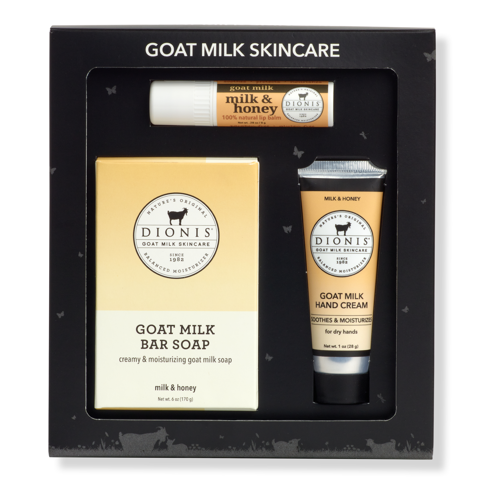 Dionis Milk & Honey Bar Soap, Lip Balm, Hand Cream Gift Set #1