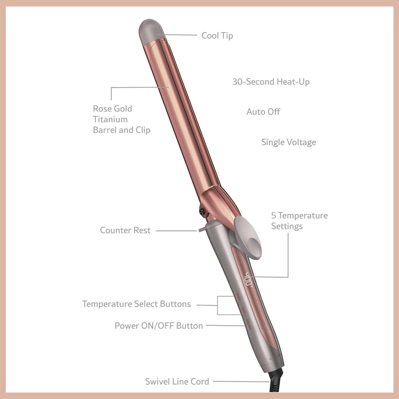 XL Luxe Digital Series by Conair Rose Gold Titanium Curling Iron - 1.0 inch