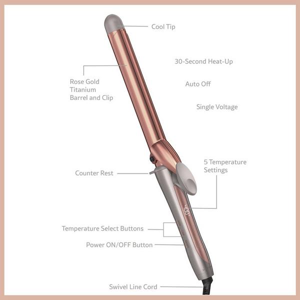 Conair XL Luxe Digital Series by Conair Rose Gold Titanium Curling Iron #2