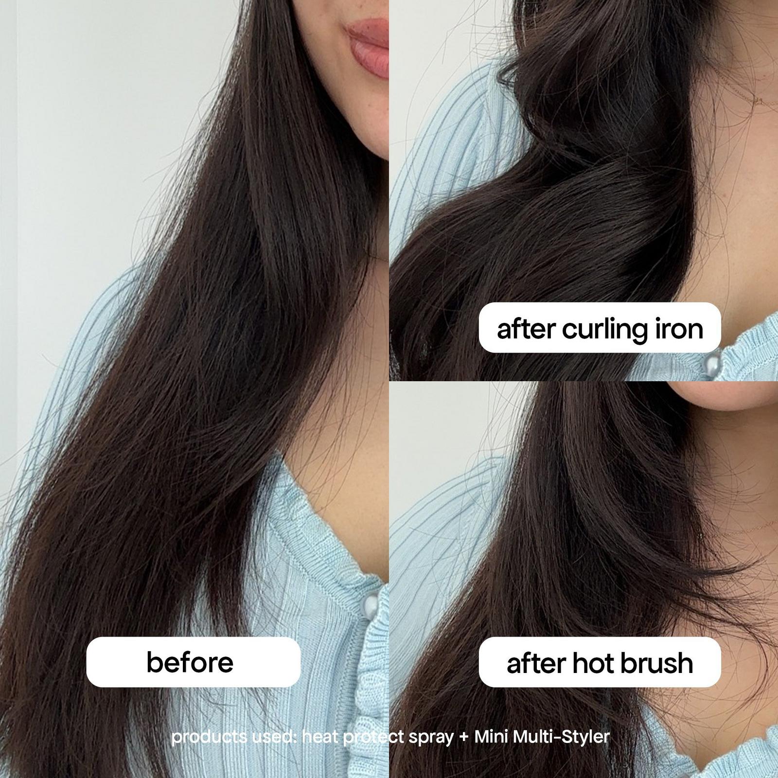 Mini Multi-Styler 2-in-1 Hair Straightener Brush + Curling Iron