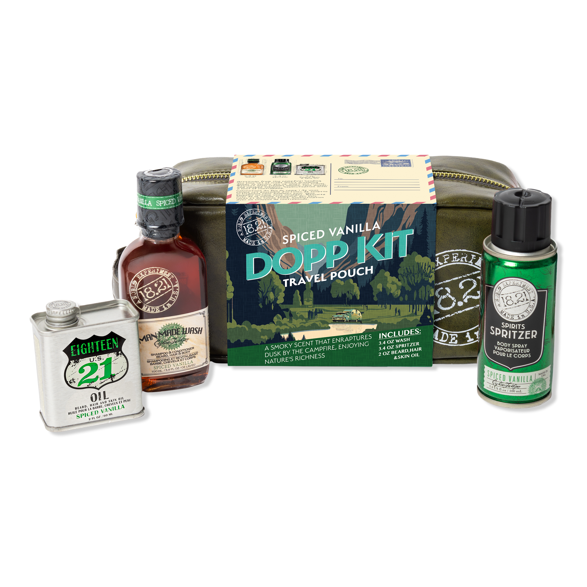 18.21 Man Made Spiced Vanilla Dopp Kit Travel Pouch #1