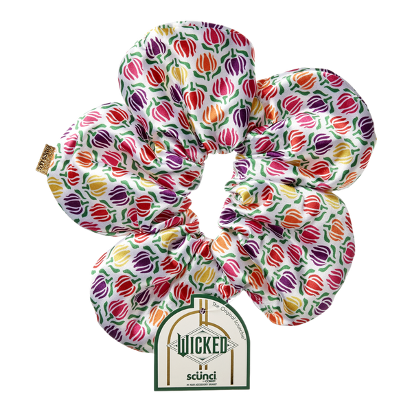 Scünci Wicked Munchkinland Printed Satin Flower Scrunchie #2