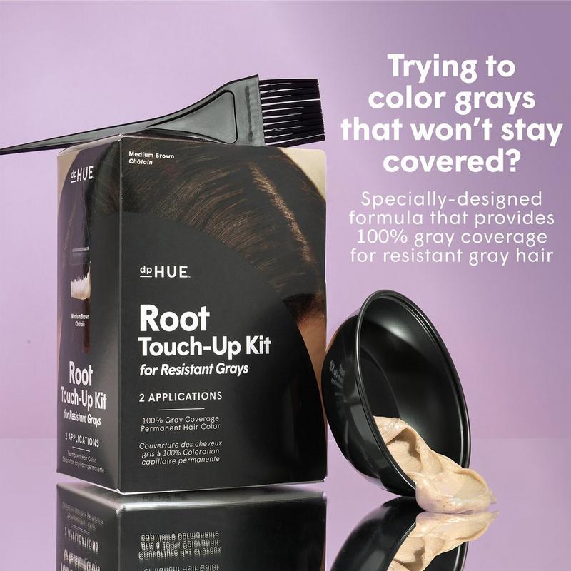 dpHUE - Medium Brown Root Touch-Up Kit for Resistant Gray Hair