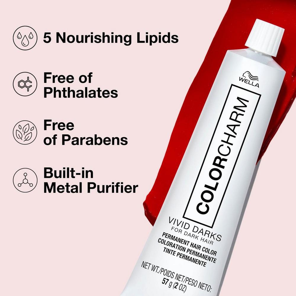 Colorcharm Vivid Darks Permanent Cream Hair Color - CHILI RED