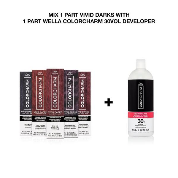 Wella Colorcharm Vivid Darks Permanent Cream Hair Color #7