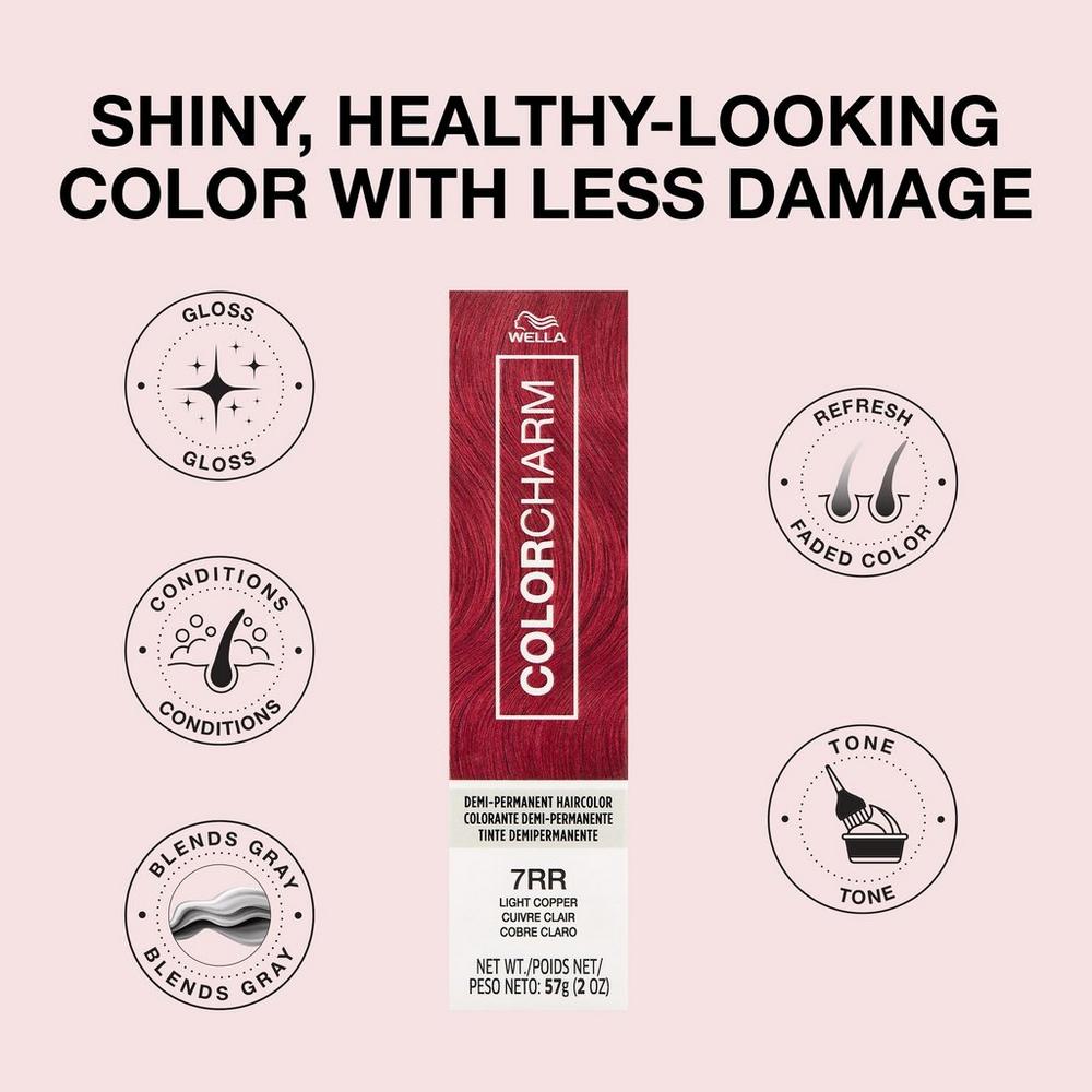 Colorcharm Demi-Permanent Cream Hair Color - 7RR Light Copper