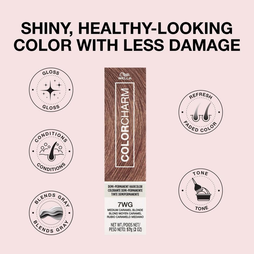 Colorcharm Demi-Permanent Cream Hair Color - 7WG Medium Caramel Blonde