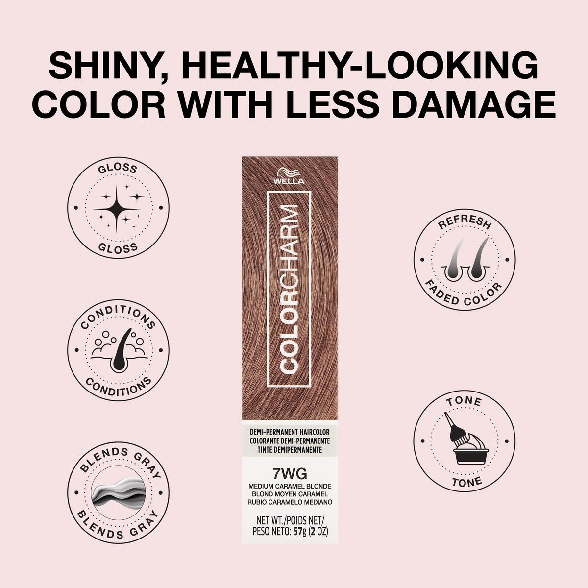 Colorcharm Demi-Permanent Cream Hair Color - 7WG Medium Caramel Blonde
