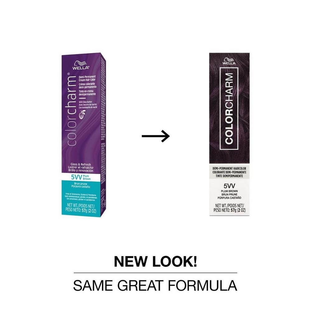 Colorcharm Demi-Permanent Cream Hair Color - 5VV Plum Brown