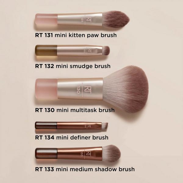 Real Techniques New Nudes 2.0 On-The-Glow Mini Brush Set + Mirrored Compact #3