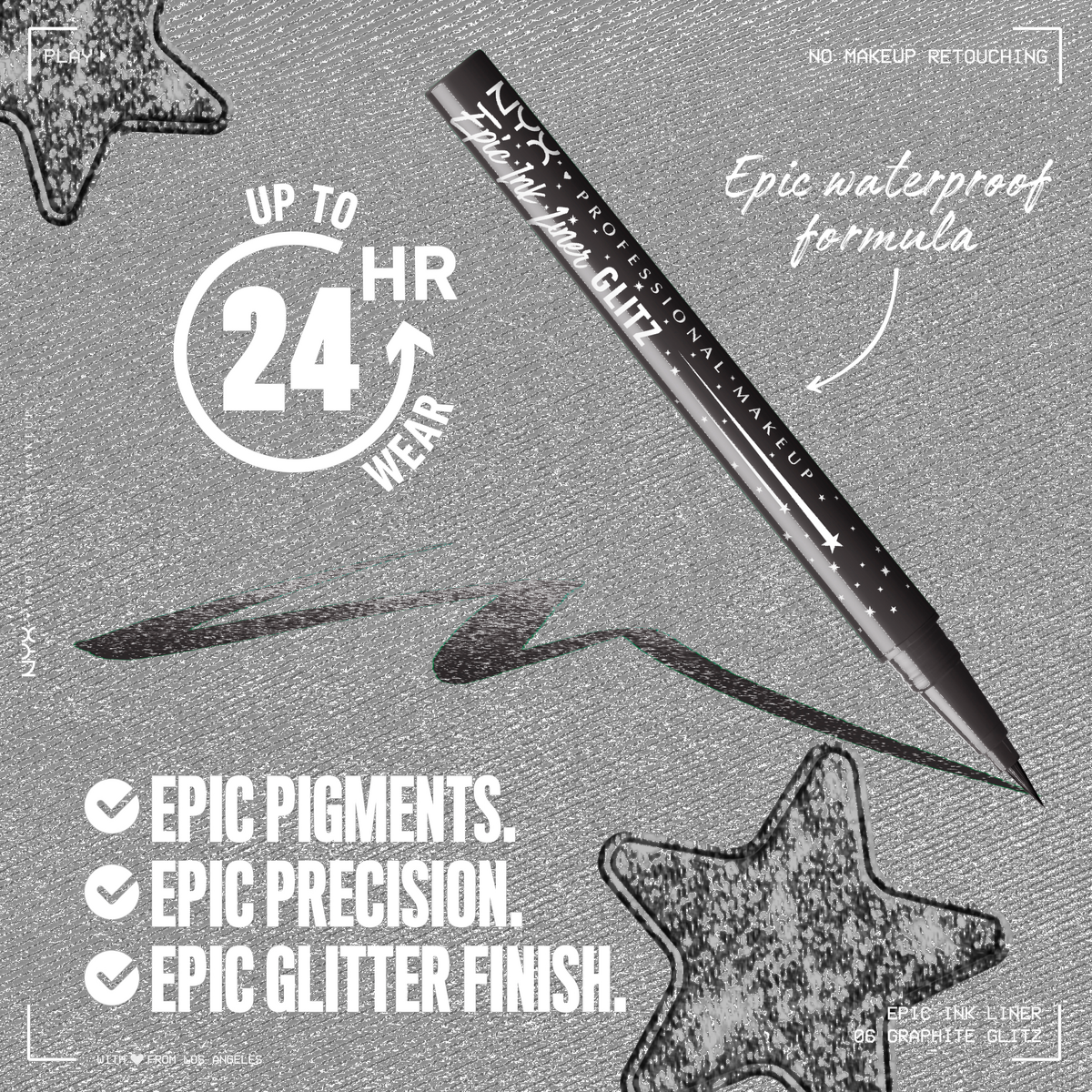 Epic Ink Glitz Waterproof Liquid Eyeliner - Graphite Glitz