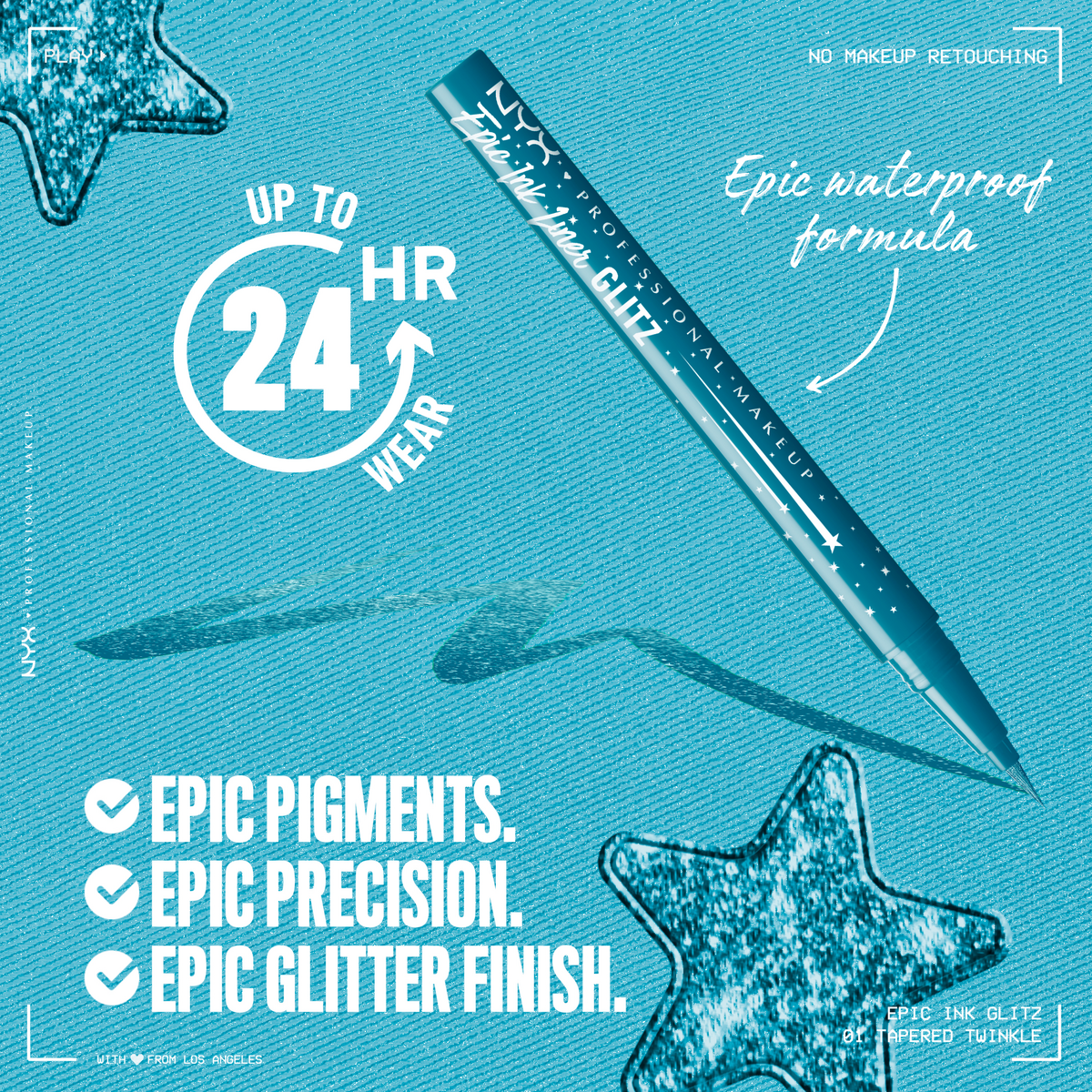 Epic Ink Glitz Waterproof Liquid Eyeliner - Tapered Twinkle
