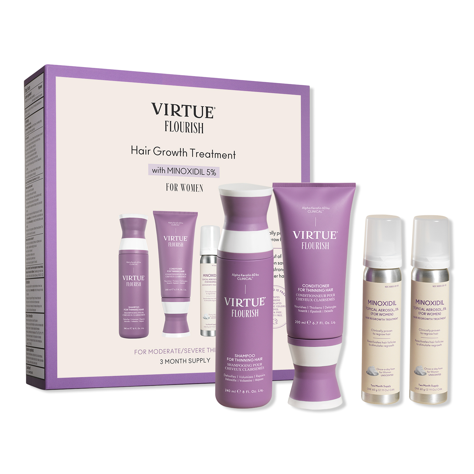 Virtue Flourish Hair Growth Treatment Kit with Minoxidil #1