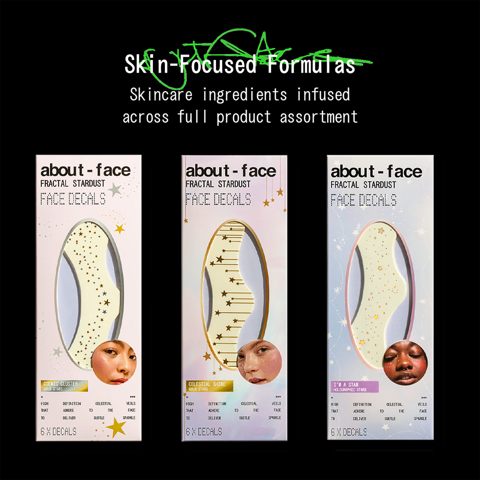Fractal Stardust Face Decals - I'm A Star