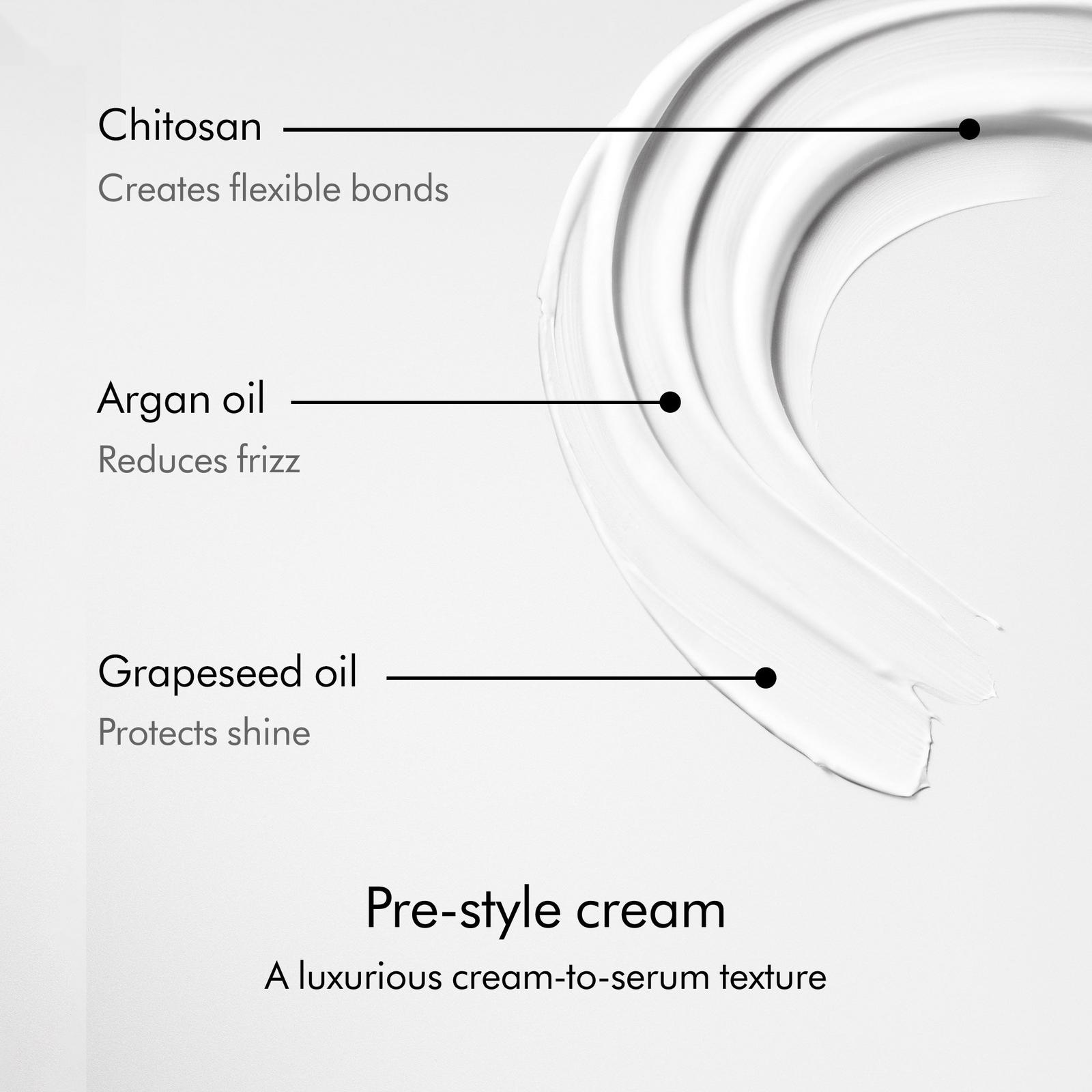 Chitosan Pre-styling Hair Cream for Flexible Hold - Straight to Wavy Hair, Light Conditioning