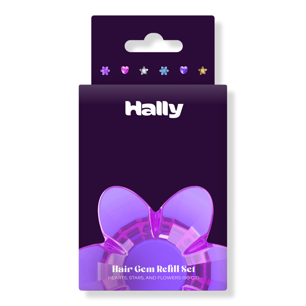 Hally Gem Pen Hair Hearts, Stars, And Flowers Refill Set