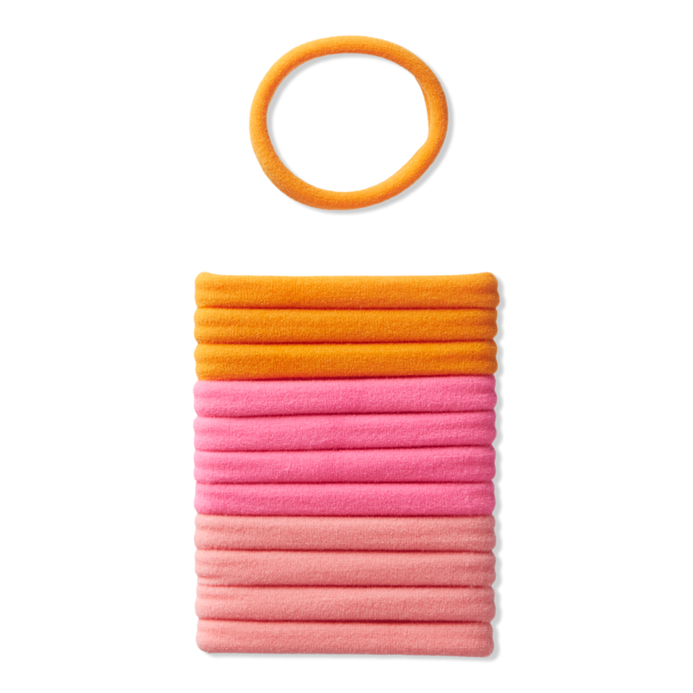 Scünci Style Chemistry Hosiery Ponytailers - Pink/orange In Multi