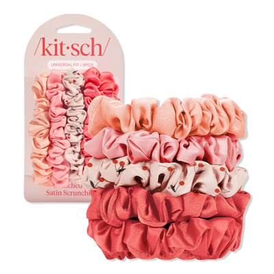 Kitsch Runched Satin Scrunchies 5 Piece Set