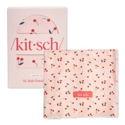 Kitsch Extra Large Quick-Dry Hair Towel Wrap - Cherry Print