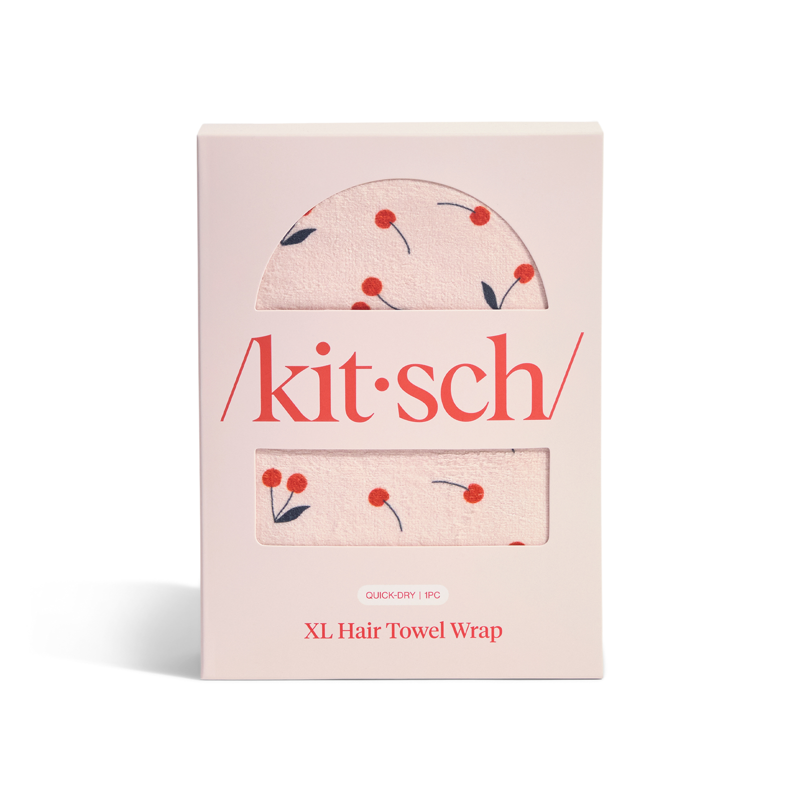 Extra Large Quick-Dry Hair Towel Wrap - Cherry Print