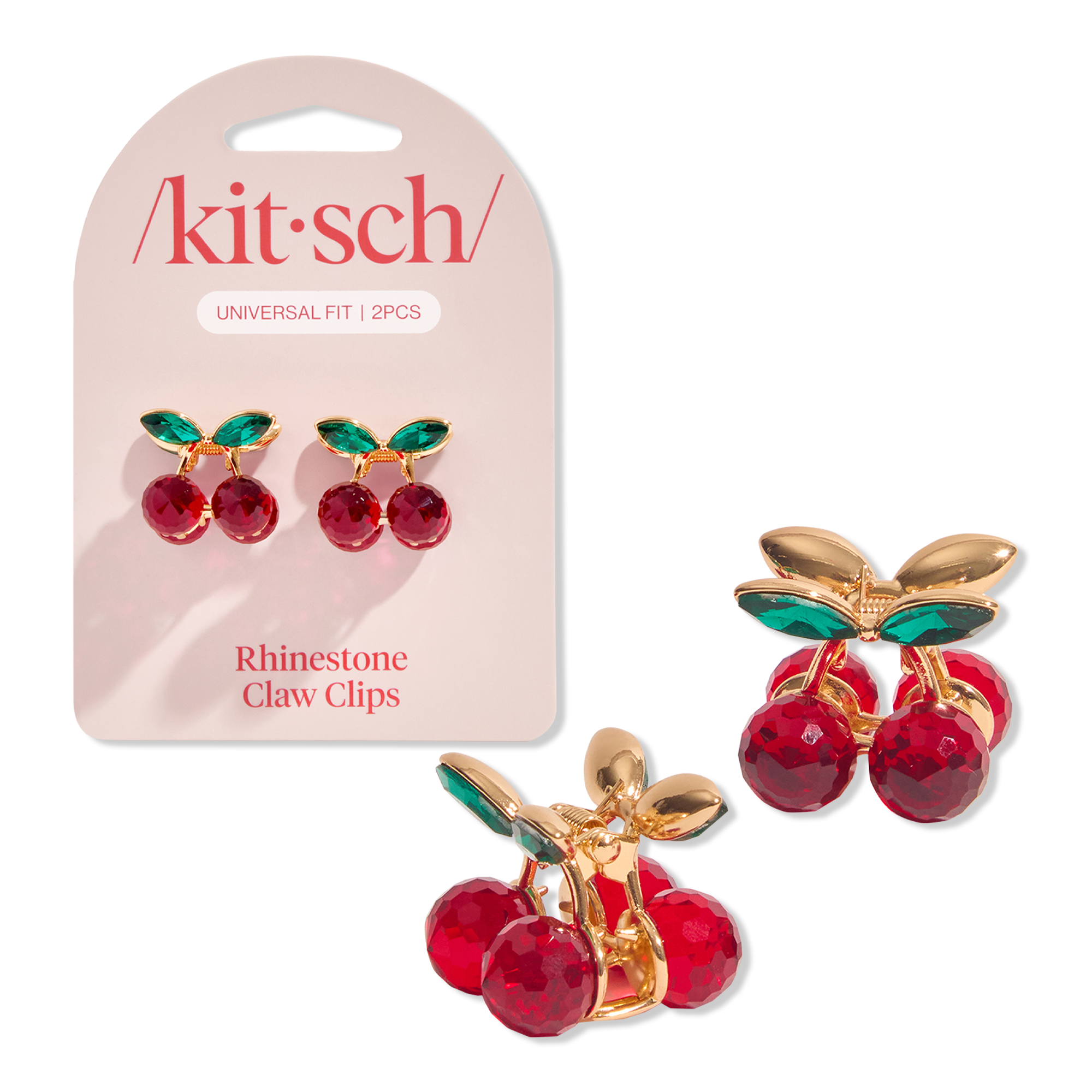 Kitsch Mini Rhinestone Cherry Claw Clips #1