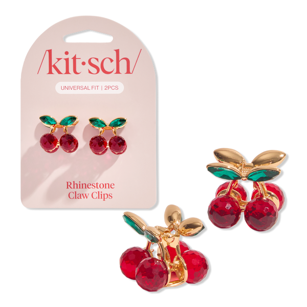 Kitsch Mini Rhinestone Cherry Claw Clips #1