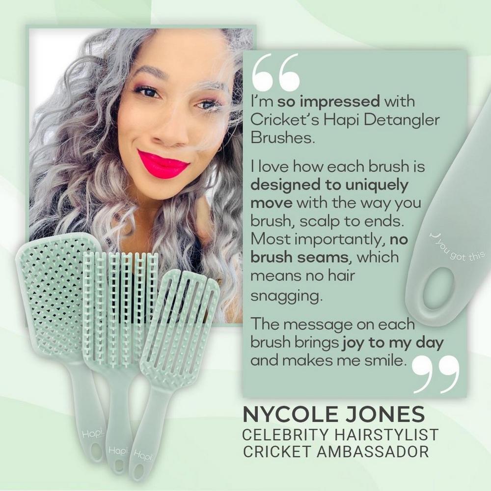 Hapi De-Knot Delight Medium Detangler Hair Brush
