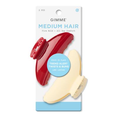GIMME beauty Fashion Claw Clip for Medium Hair 2 Pack
