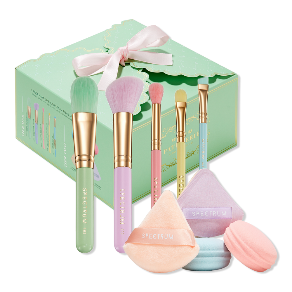 Spectrum Patisserie Box Makeup Brush, Sponge & Puff Set
