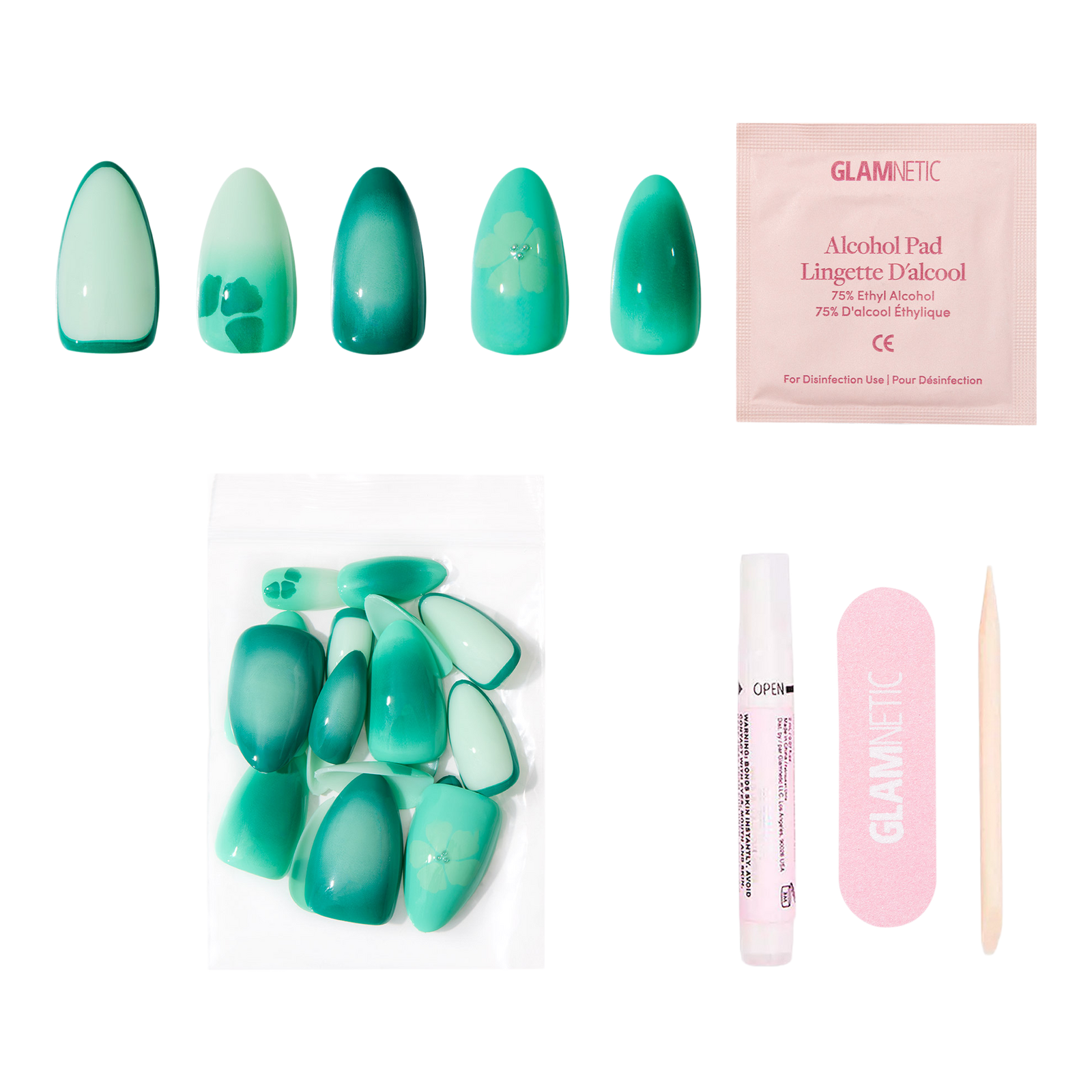 Siren Green Press-On Nails