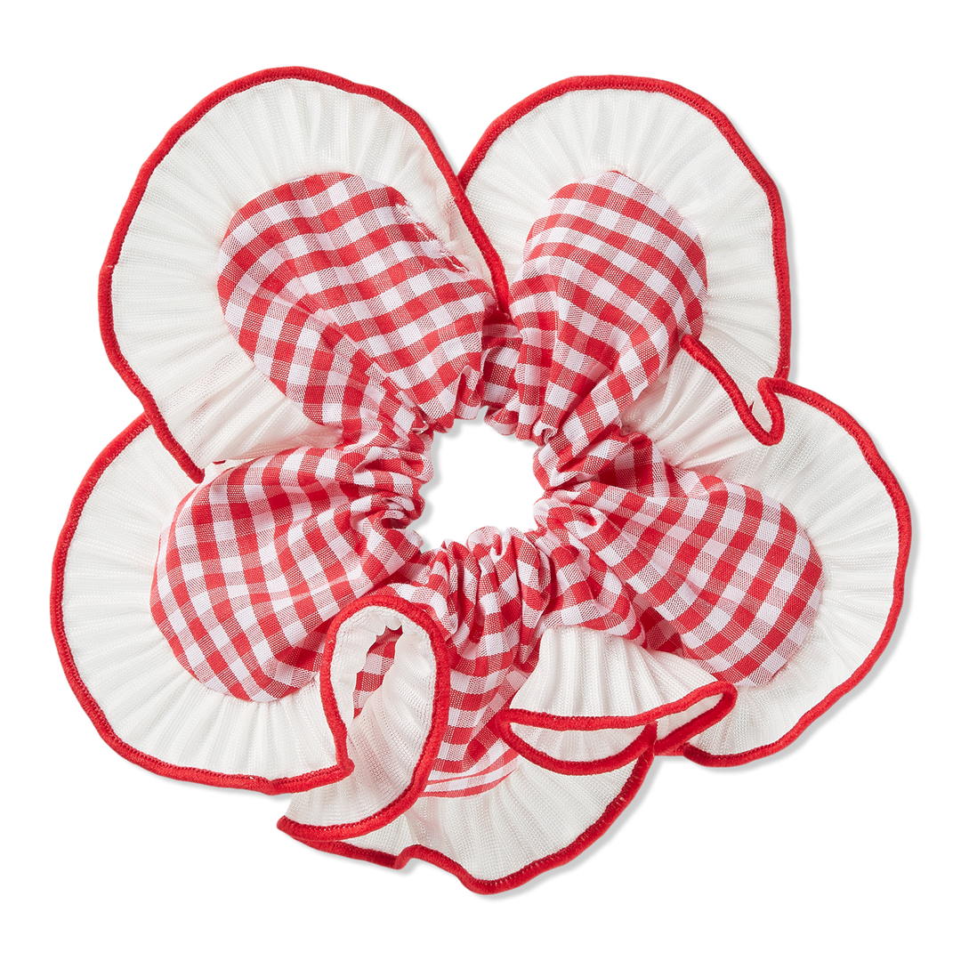 Scünci Summer Social Floral Gingham Scrunchie #1