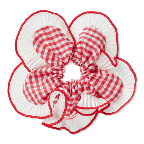 Scünci Summer Social Floral Gingham Scrunchie #1