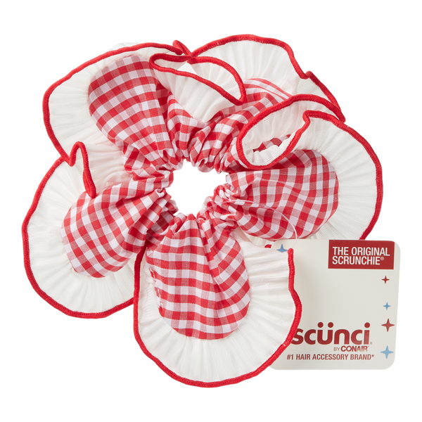 Scünci Summer Social Floral Gingham Scrunchie #2